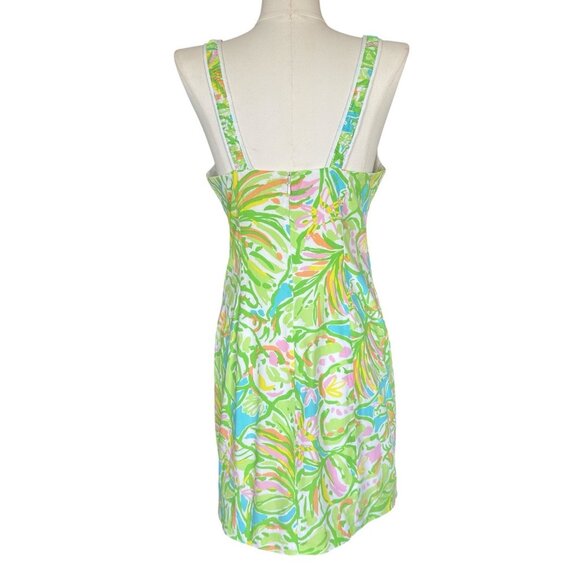 Lilly Pulitzer Multicolored Elephant Ears Print Fryer Shift Dress Sz 2 - Picture 4 of 10